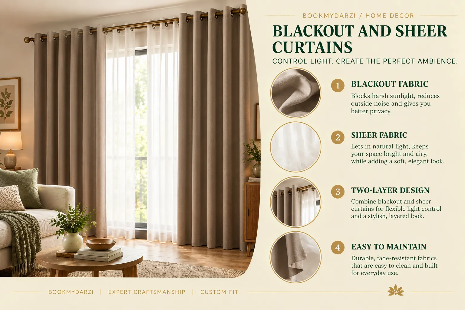 Blackout and sheer curtains