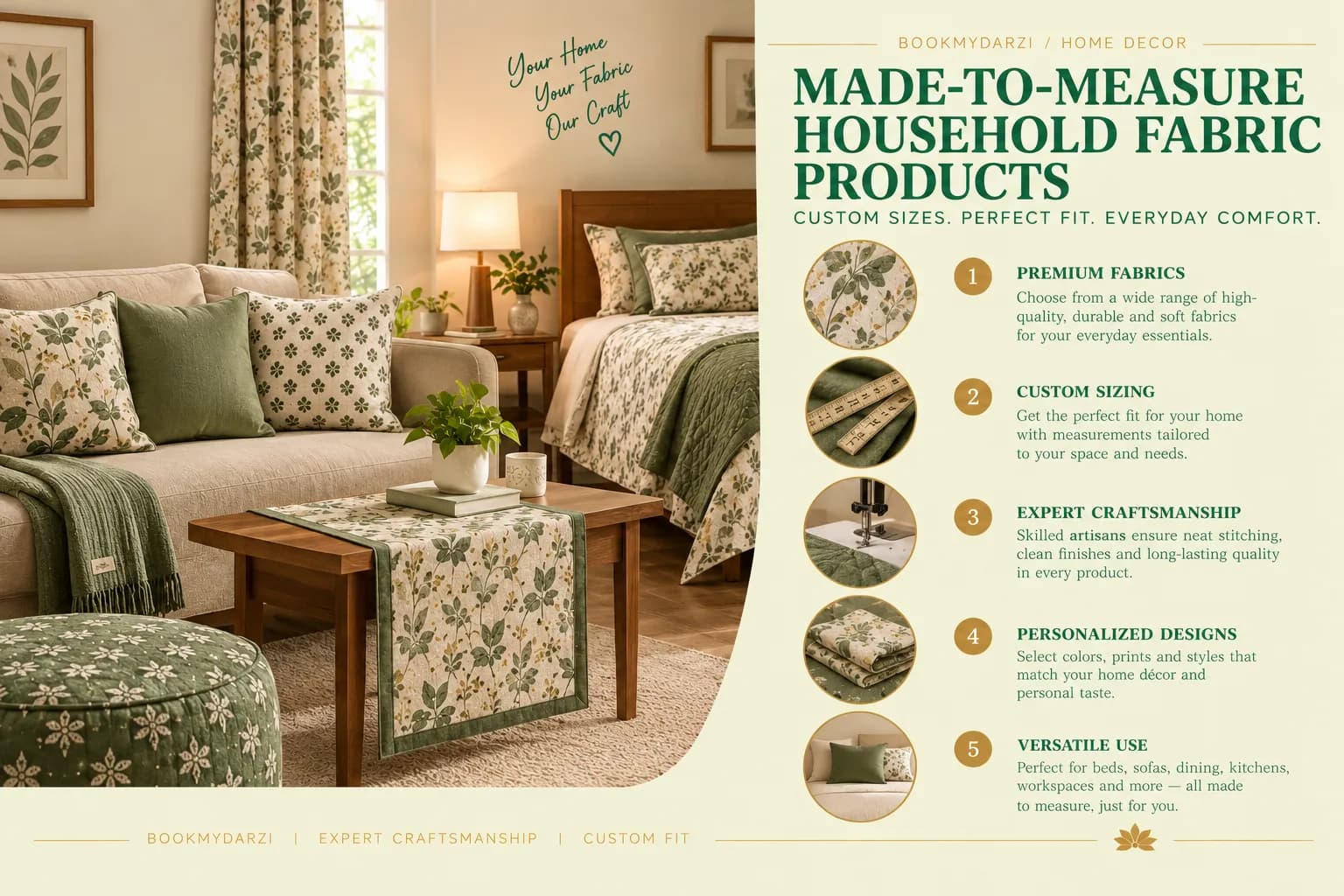 Made-to-measure household fabric products